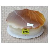 Vintage Onyx Marble Shell Shaped Trinket Box