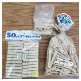 Lot of Vintage Wood Cloths Pins w/ Bags