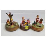 Lot of 3 Italian Anri Handcarved Musicals