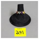 AVI 14KT Gold 4 Heart Gemstone Ring
