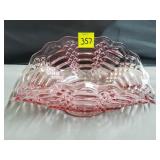 Vtg Pink Depression Glass Banana Dish