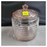 Anchor Hocking Pink Depression Mahattan Cookie Jar
