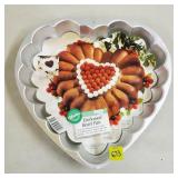 1993 Wilton Embossed Heart Cake Pan w/ Label