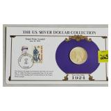 1924 Peace Silver Dollar w/ Stamps Commemorative