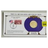 1925 Peace Silver Dollar w/ Stamps Commemorative