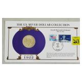 1922 Peace Silver Dollar w/ Stamps Commemorative