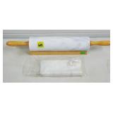 Marble Rolling Pin w/ Handles & Stand