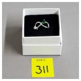 S925 Plated Green Gemstone Ring