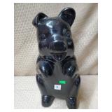 14 1/4" Vintage Plaster Paris Black Piggy Bank