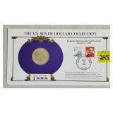 1888 Morgan Silver Dollar w/ Stamps Commeorative