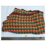 Hand Crochet Brown, Green Brown Afghan Blanket
