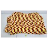 Hand Crochet Brown, Orange, Yellow, White Afghan