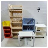 Large Lot of Plastic Rolling Storage Bins