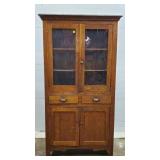 Early 20th Century Oak Step Back Cupboard