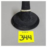 .925 Sterling Rhinestone Ring Missing 1 stone