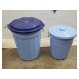 2 Vtg Tucker Houswares Waste Bins w/ Metal Handles