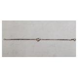 7" Italian Sterling Heart Beaded Bracelet