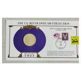 1921 Morgan Silver Dollar w/ Stamps Commemorative