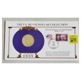 1935 Peace Silver Dollar w/ Stamps Commemorative
