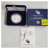 2017 American Eagle 1 Oz Silver Proof Coin w/ Case