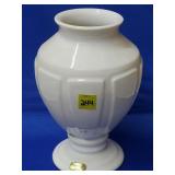 Royal Haeger Floral Ivory Gloss Pedestal Vase