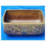 Royal Haeger 8247 Scroll Rlief Brown Glaze Planter
