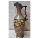 Royal Haeger 4103 Brown & Gold  Floral Pitcher Vae