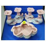 Royal Haeger R418 Muave Agate DoubleCandle Holders