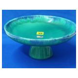 Royal Haeger 375 Green w/ Blue Drip Compote Bowl