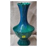 Royal Haeger #424 Green w/ Blue Drip Glaze Vase