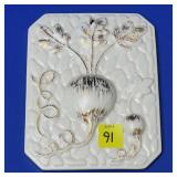 Royal Haeger #875 Gold Tweed 22k Gold Wall Plaque