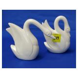 Pair of Royal Haeger White Matte Swan Figurines