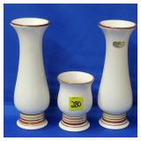 Royal Haeger 1940s Milk Glaze w/ Brown Rimmed