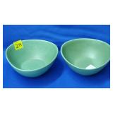 Pair of Royal Haeger RG-37 Gerramium Green Bowls