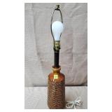 Vtg Haeger Style Brown/Amber Glaze MCM Table Lamp