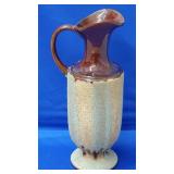 Royal Haeger USA Brown Lava Drip Handled Ewer Vase