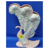 Royal Haeger 18A Mauve Agate Peacock Vase - MCM