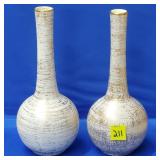 Pair of Royal Haeger Gold Tweed 22k Gold Onion