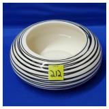 Royal Haeger 146 Black Striped Pottery Bowl - MCM