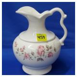 Royal Haeger Roses Floral White Gloss Pitcher