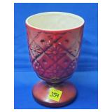 Royal Haeger Embossed Red Pedestal Planter - MCM