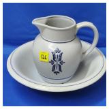 Royal Haeger #8237 Stoneware Style Pitcher & Wash