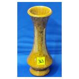 Royal Haeger 233  Amber w/ Mottled Green Trumpet -