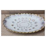 Royal Haeger 364 Gold Tweed 22k Lily Serving Bowl