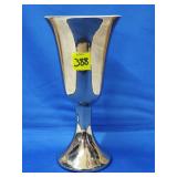 Royal Haeger USA Chrome Trumpet Vase - MCM, 9 1/8"
