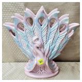 Royal Haeger R31 Muave Agate Peacock Vase - MCM