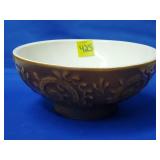 Royal Haeger #102 Brush Brown Scroll Relif Bowl