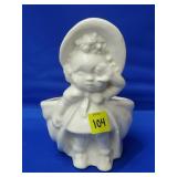 1946 Royal Haeger White Crying Girl Planter