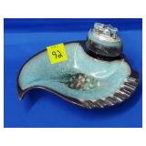 MCM Ceramic Tropcania Leaf Form Ashtray w/ Lighter