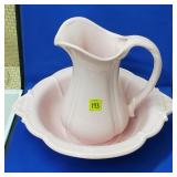 Royal Haeger #213 Pastel Pink Pitcher & Washbowl